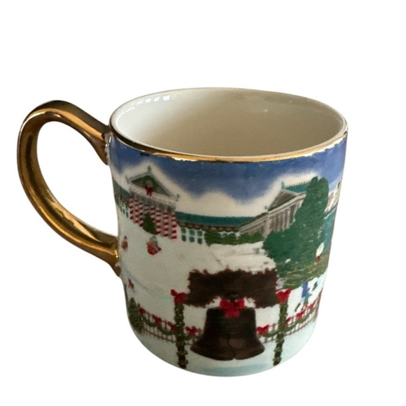 Anthropologie Philly Holiday in the City Stoneware Coffee Tea Mug Cup 2024 NWT - Picture 4 of 9